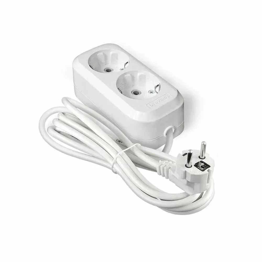 Удлинитель 2-розетки 2-метра  ПВС 2*1мм 16А UNIVersal