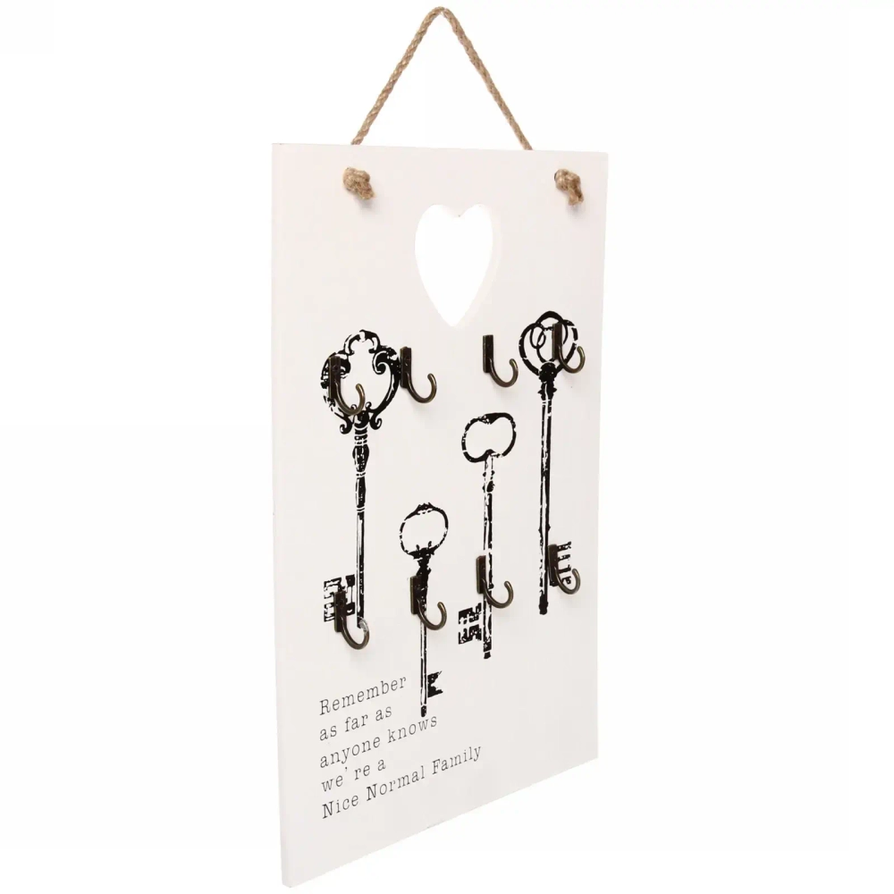 Ключница 34*24см «Ключи» цвет белый, 4 крючков, деревянная