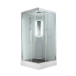 Душевая кабина AvaCan (АваКан) K2010LED с низким поддоном, с ГМ, с электрикой и LED освещением, 100х100х220