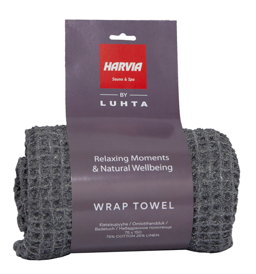 HARVIA Полотенце для сауны 70*150, с застежкой, 75% хлопок, 25% лен, SAC80304