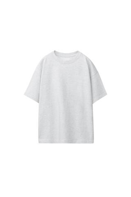 ZARA БАЗОВАЯ ОДНОТОННАЯ ФУТБОЛКА, ЖЕМЧУЖНЫЙ МЕЛАНЖ