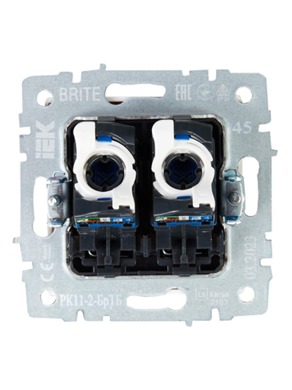 BRITE Розетка компьютерная двойная RJ45 кат.6 РК11-2-БрТБ темная бронза IEK