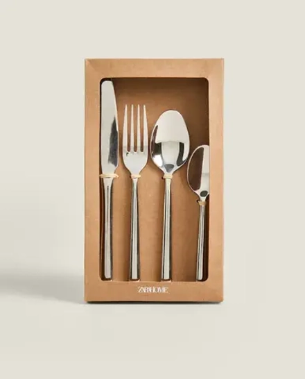 ZARA HOME НАБОР СТОЛОВЫХ ПРИБОРОВ ИЗ КОВАНОЙ СТАЛИ ( 4 ПРЕДМЕТА), СТАЛЬНОЙ