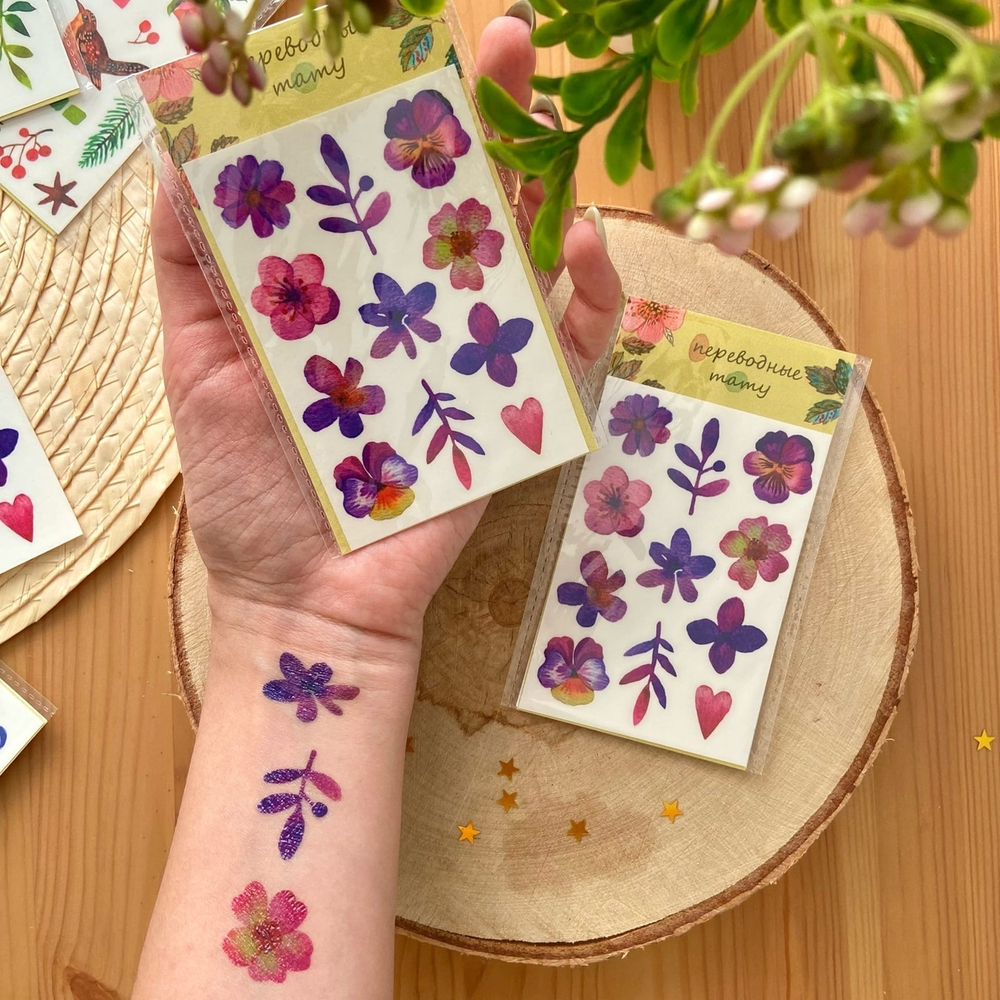 переводные тату «цветочные»