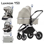 Детская модульная коляска Luxmom 750, автолюлька /выдвижная ручка /цвета
