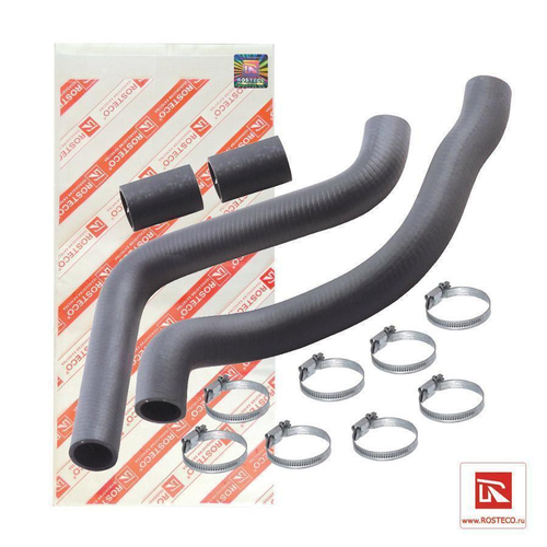 Патрубки радиатора ВАЗ 2112 4шт с хомутами Rosteco