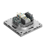 Розетка TV + компьютерная RJ-45 (механизм), STEKKER, серия Эмили, RST00-5106-10, платиново-серый, soft touch 49950