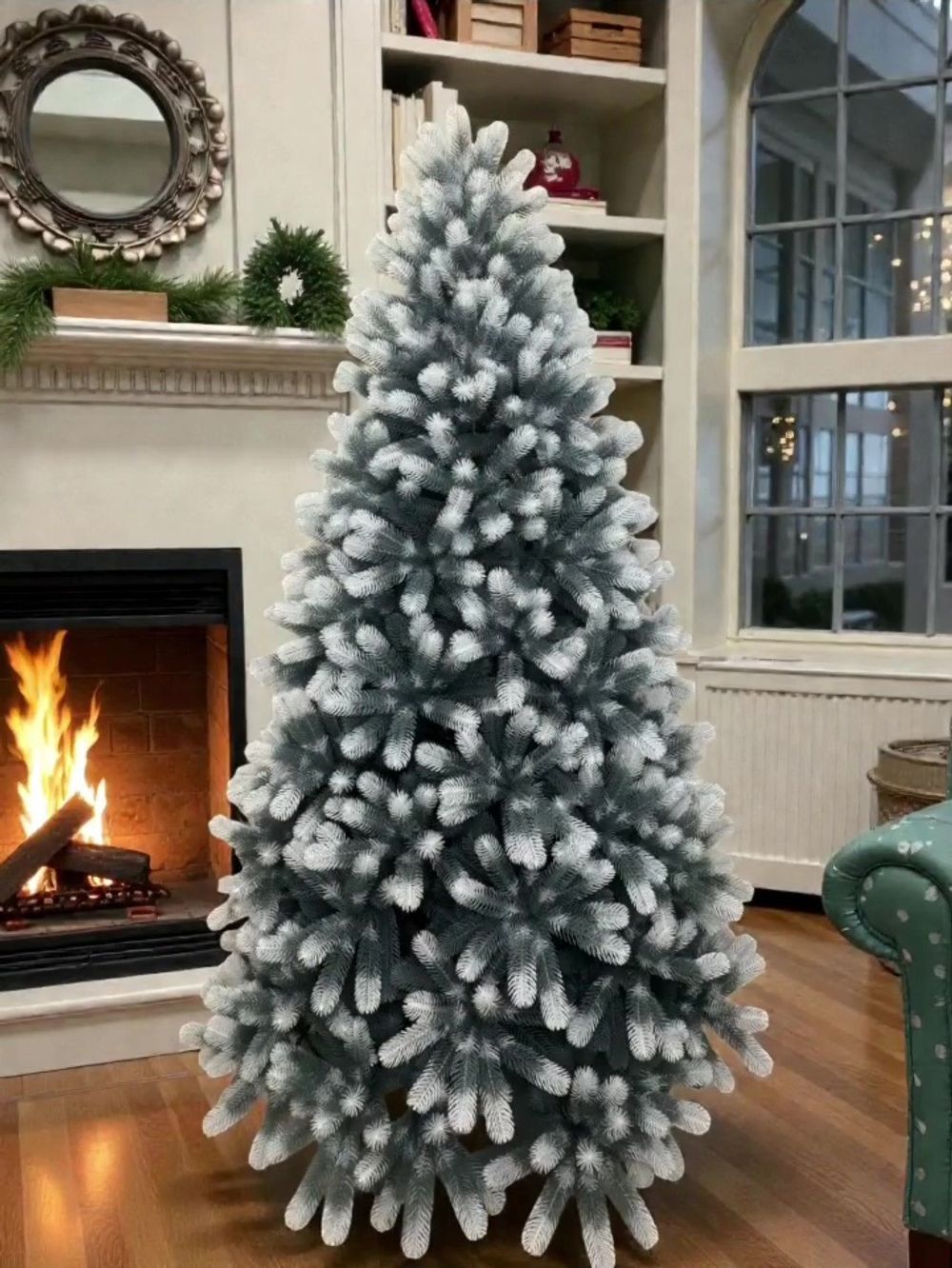 Ель искусственная «Русская Императрица голубая с белыми кончиками» (Литая хвоя) 270 см / 2,7 м