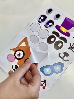 Аппликации для детей: развивающие наклейки с животными для малышей (А6, 9 листов)ющие наклейки для малышей А6