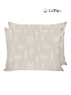 Постельное белье Milky Garden "Foggy Albion" семейное  Наволочка 50х70 см 2 шт  Простынь на резинке 160х200 см  Пододеяльник 145х215 см(2шт)