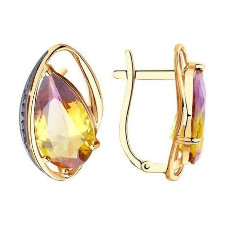 Серьги из золота с ситаллом