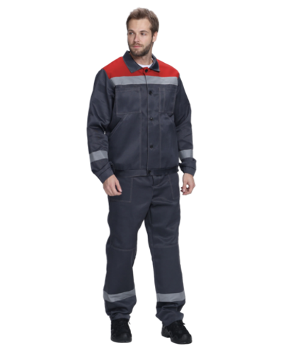 Костюм Легион-1 СОП (тк.Смесовая,210) брюки, т.серый/красный