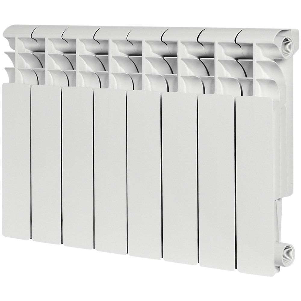 Радиатор алюминиевый ROMMER Profi 350 - 8 секций (подключение боковое, цвет белый)