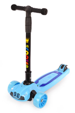 Самокат 3-х колесный, свет, звук, 03Б (голубой)