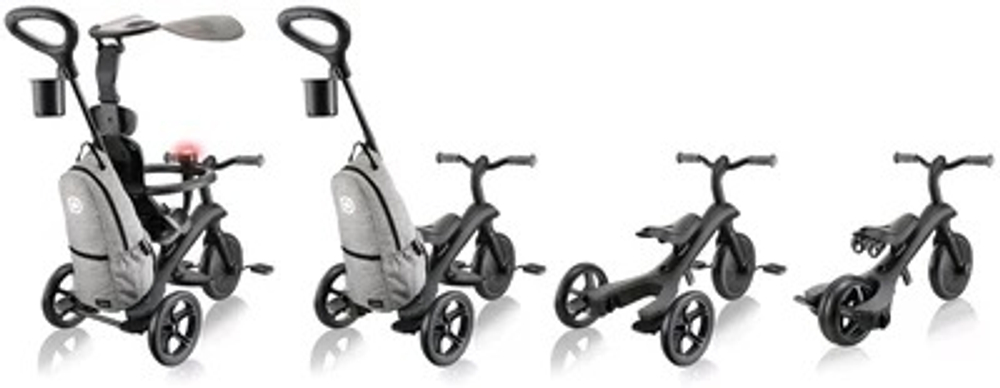 Велосипед-беговел Globber Trike Explorer 4 в 1 Deluxe Play Black-Grey