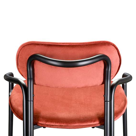 Барный стул Ror, Round, темно-красный велюр