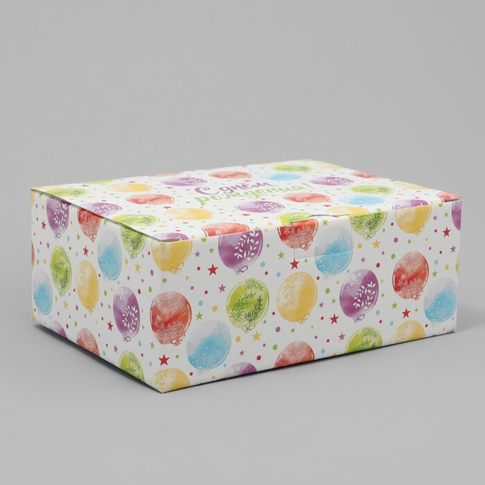 Коробка складная «С днём рождения », 26 х 19 х 10 см