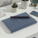 Набор блокнот и ручка, синий