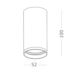 ST170.502.01 Светильник потолочный Белый GU10 1*50W IP20 D52xH100 220V Без ламп Накладные светильники