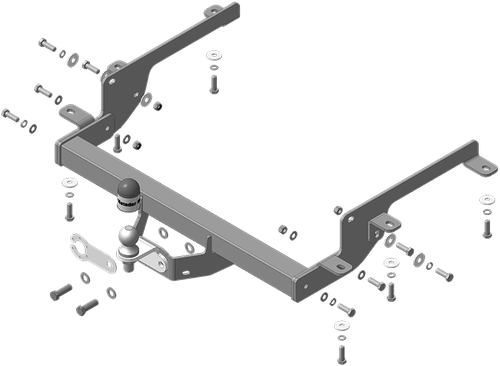 Фаркоп Motodor для Renault Master c 2010 (хром. Шар)(паспорт и сертификат в комплекте)(без электрики) 91716-FE