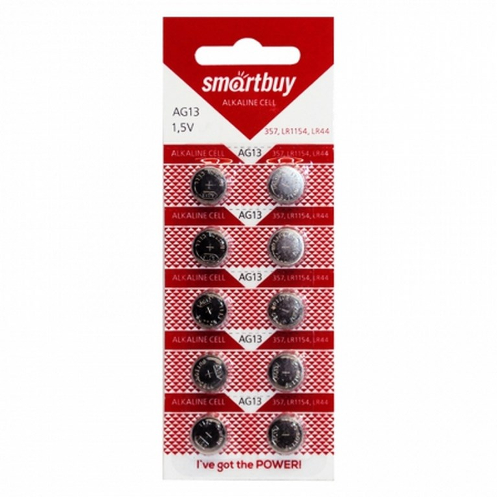 Батарейка Smartbuy AG13,357,LR1154,LR44-10B (SBBB-AG13-10B)