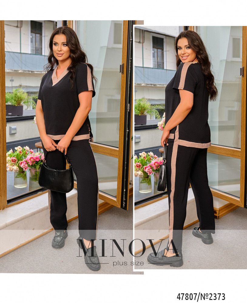 Костюм 2373-Черный-пудра Minova Костюм 2373-Черный-пудра Minova