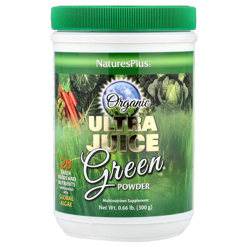 NaturesPlus, Organic Ultra Juice Green® в порошке, 300 г (0,66 фунта)