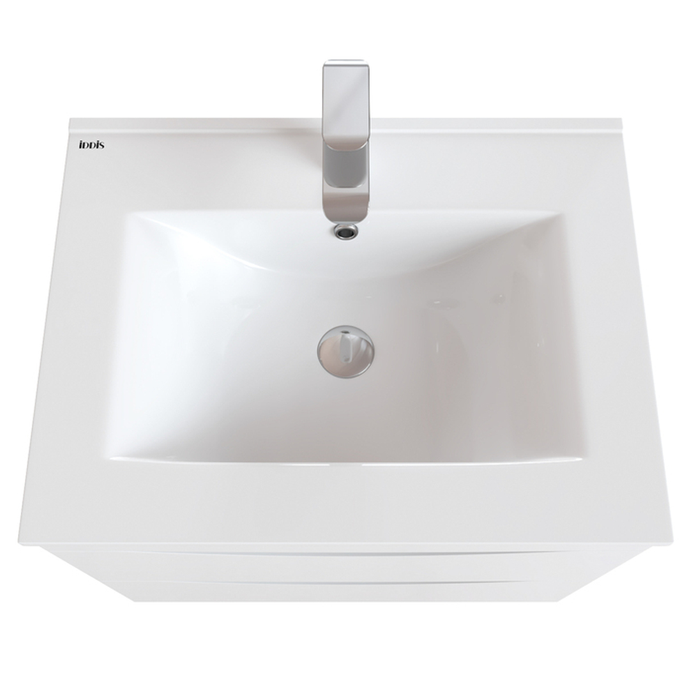 Тумба с умывальником IDDIS Cloud, подвесная, 60 см, белая, CLO60W0i95K