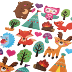 Наклейки выпуклые "Животный мир" 20*10см.