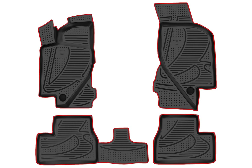 Коврики в салон для LADA Granta, 2011-, 4 шт. (красный кант, полиуретан) KANT.F520250E1.RD