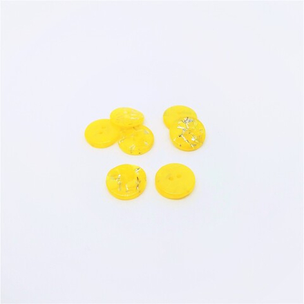 Пуговицы №596, на прокол, 15мм, цв.желтый с блестками (CB 3344)