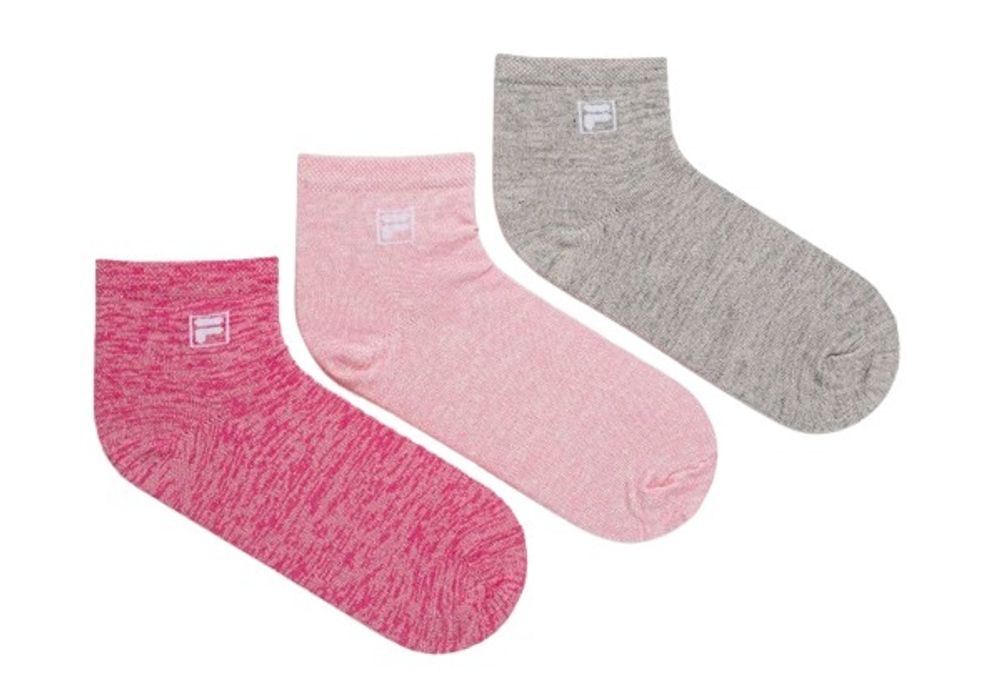 Теннисные носки Fila Quarter Plain Socks 3P - lady melange