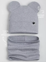 Шапка для девочки трикотажная и снуд