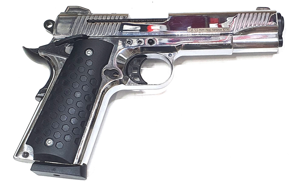 Пистолет сигнальный К 1911 KURS кал. 5,5 мм под патрон 10ТК classic хром