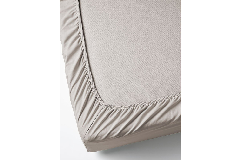 Простынь GoodNight Сатин 200х200х20 Бежевый на резинке