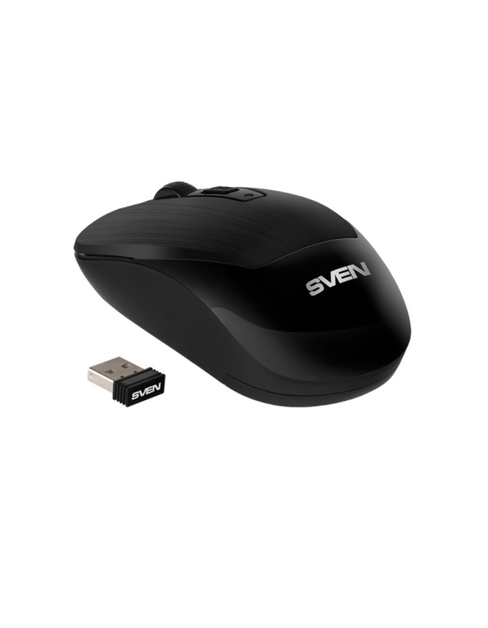 Беспроводная мышь Sven RX-380W чёрная (2,4 GHz, 3+1кл. 800-1600DPI, блист.)