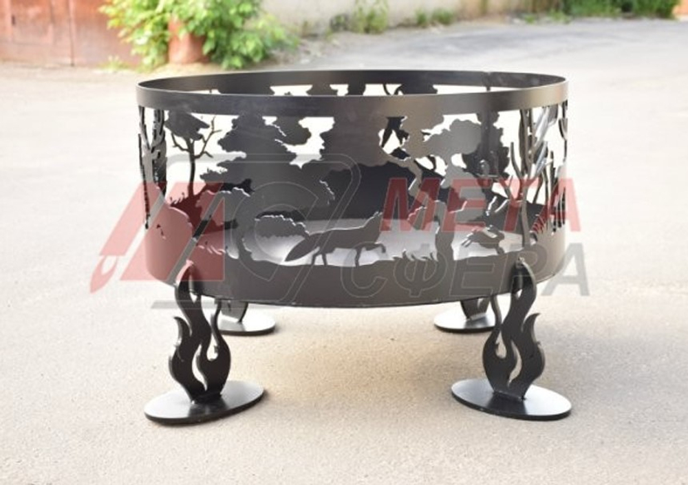 Чаша костровая Звери кольцо