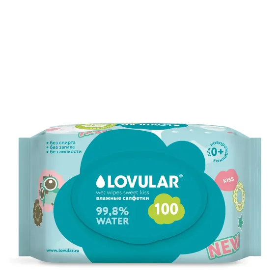 Салфетки влажные LOVULAR Sweet Kiss 100шт