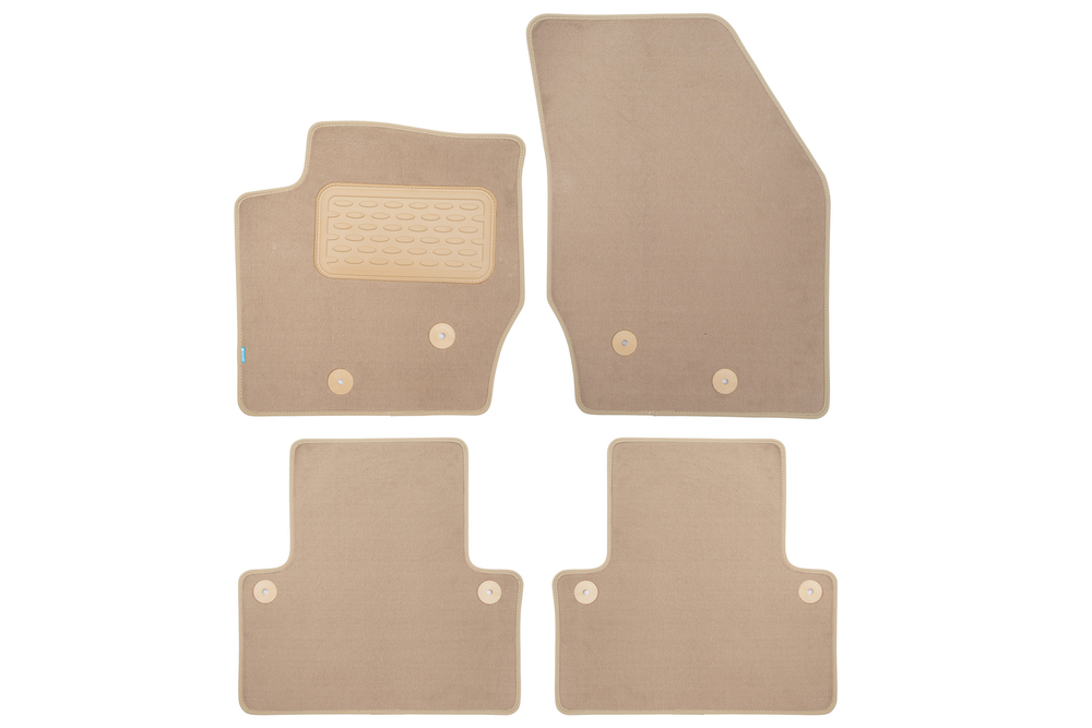 Коврики в салон для VOLVO XC90 АКПП 2002-2006, 2006-2014, внедорожник , 4 шт. (текстиль, бежевые) KLEVER04500422112KH