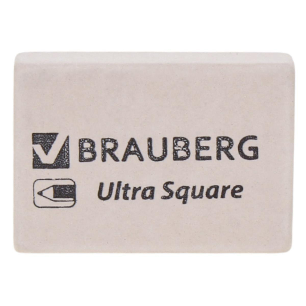 Ластик BRAUBERG "Ultra Square", 26х18х8мм, белый, натуральный каучук, 228707