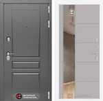 Дверь Входная Лабиринт Платинум 19 С зеркалом Грей софт