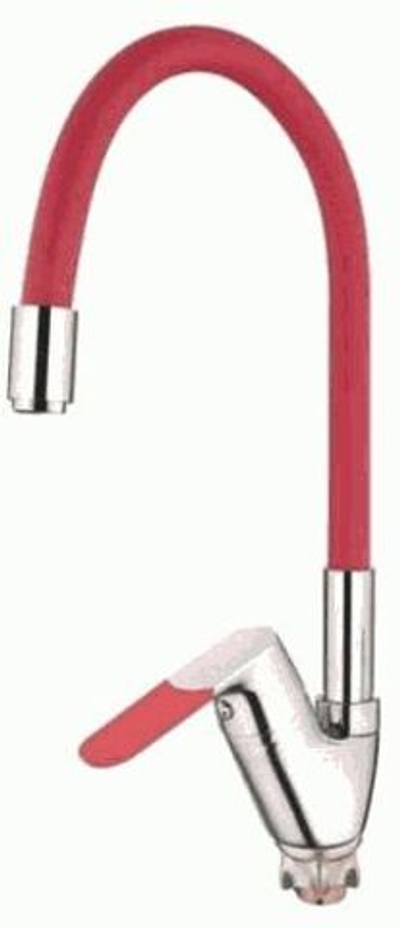 смеситель кухня LEDEME картридж д.35мм,гибкий шланг, боковой, красный, L4153-1