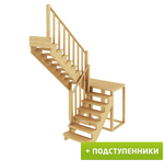 Лестница на второй этаж К-004м/3 Левая с подступенками