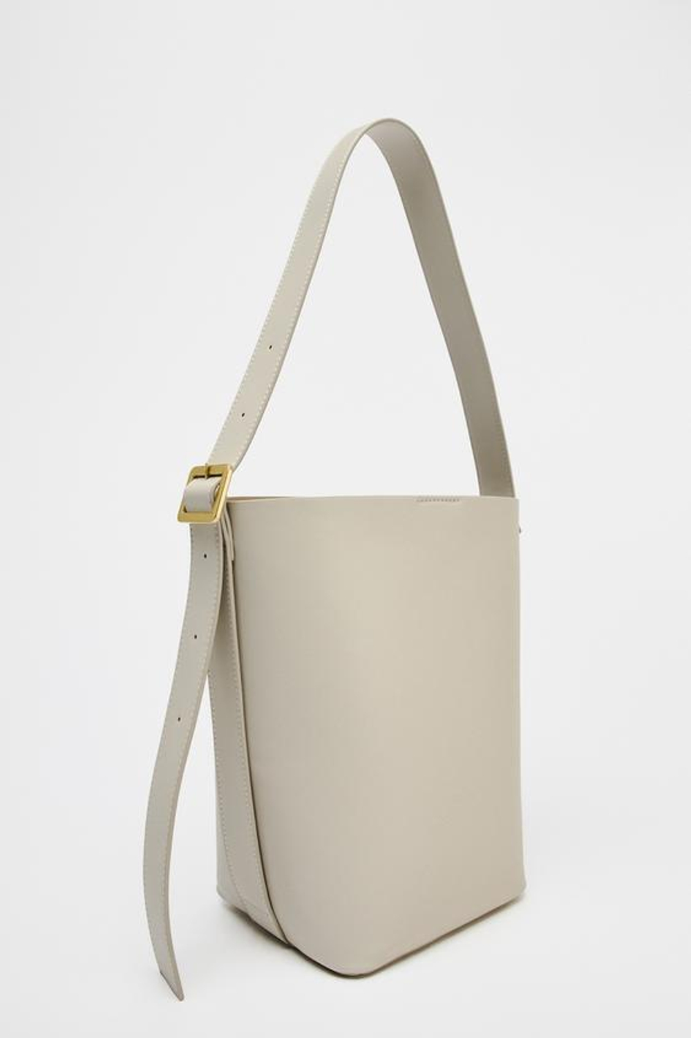 ZARA БОЛЬШАЯ СУМКА-МЕШОК, ЭКРЮ