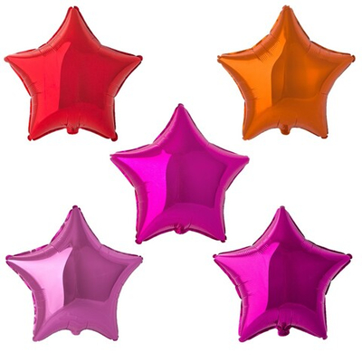 Фольгированный шар-звезда, металлик, красно-розовые оттенки, 46 см