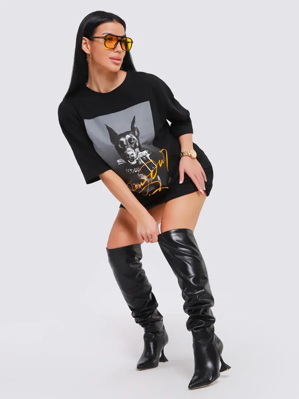 Футболка женская оверсайз принт