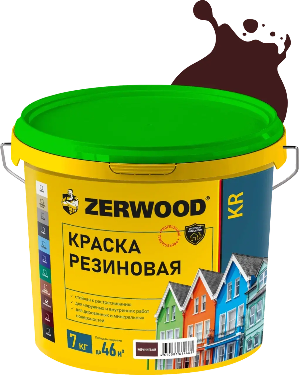 ZERWOOD KR Краска резиновая Коричневая 7кг (ИжСинтез)