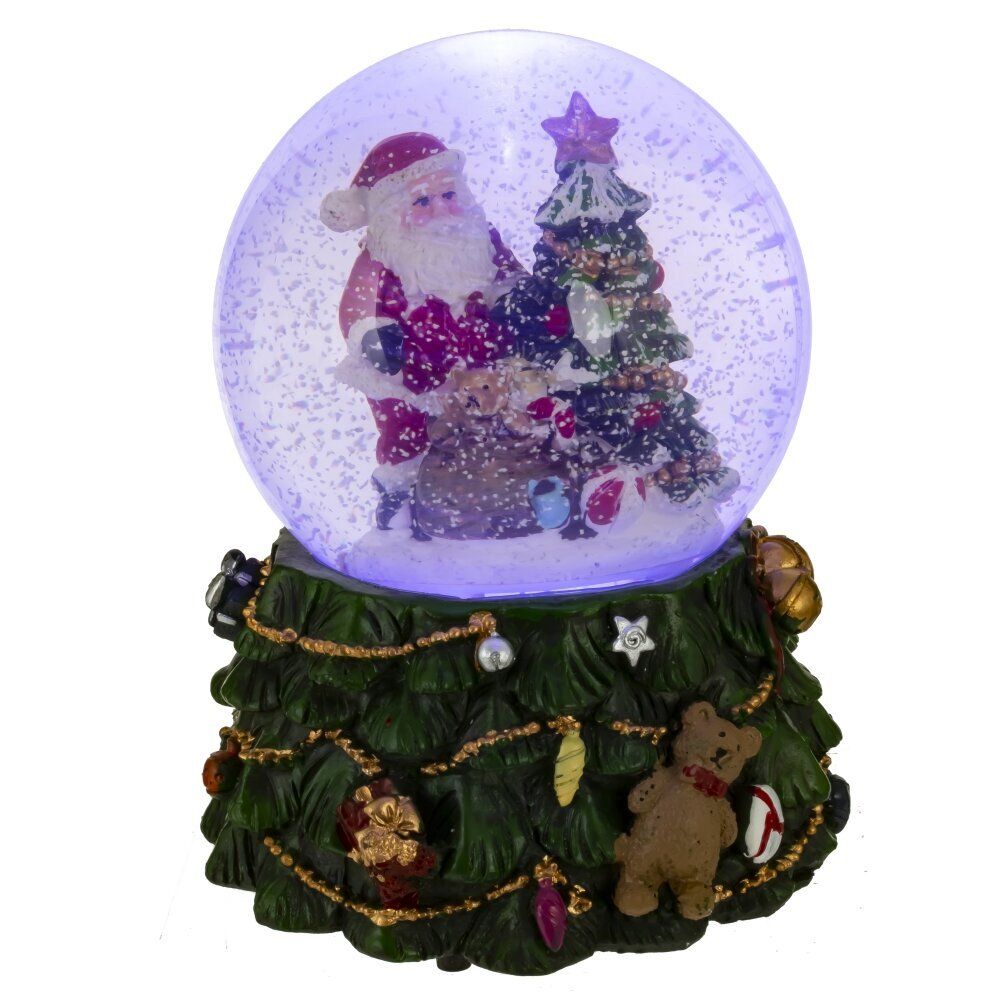 GAEM Фигурка декор в стекл шаре "Дед Мороз" ( подсв, муз, вьюга, AAAх3 н/п), D 10 см, L11 W11 H15 см