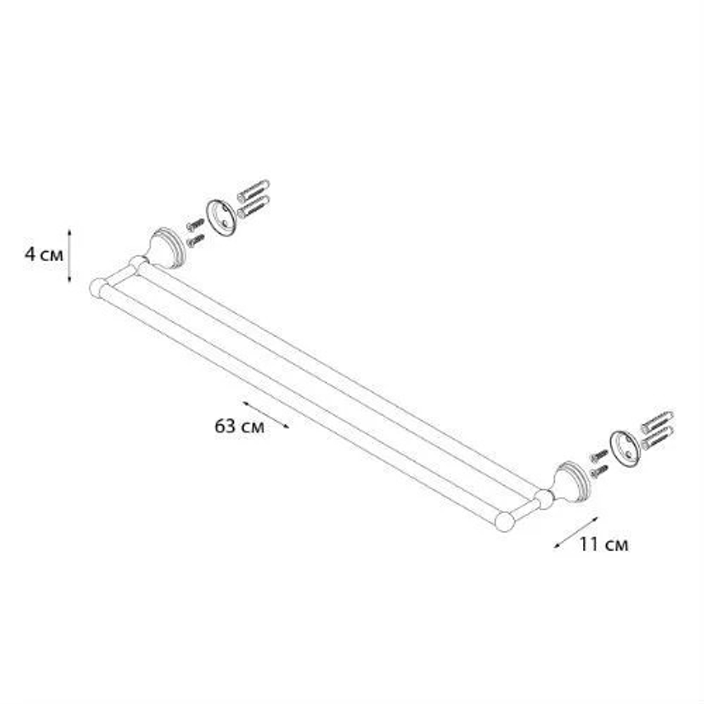 "LAGUNA" Полотенцедержатель трубчатый двойной GR-7802