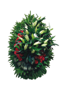 Траурный венок из живых цветов №24